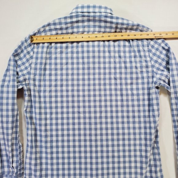 J Crew Flex Shirt Men Large Gray Gingham Slim Fit Stretch Casual Button Down - Picture 10 of 14